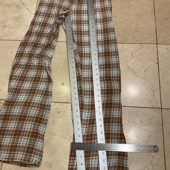 PJ Luxe Pajamas, Brown Plaid Soft Knit Fabric with Stretch, Soft and Comfy, Sz S - Picture 15 of 15
